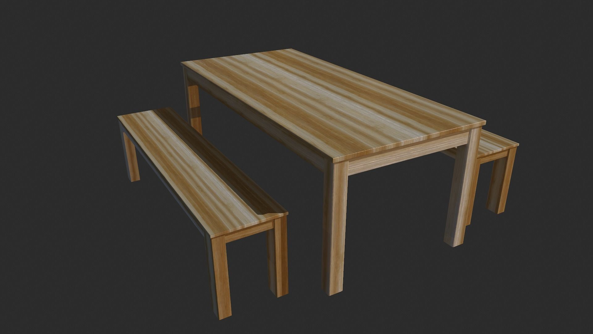 Wooden Dining Table - Clean and Dirty Versions Low-poly 3D model_8