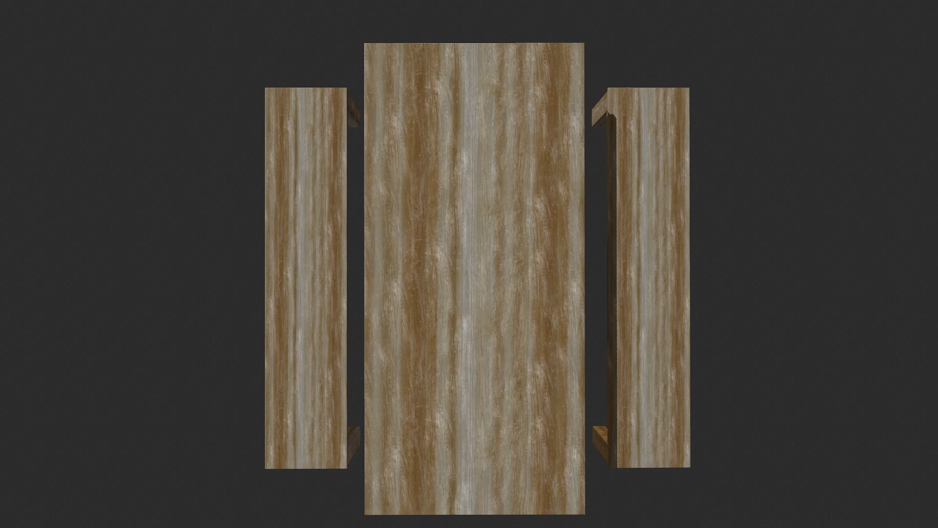 Wooden Dining Table - Clean and Dirty Versions Low-poly 3D model_5