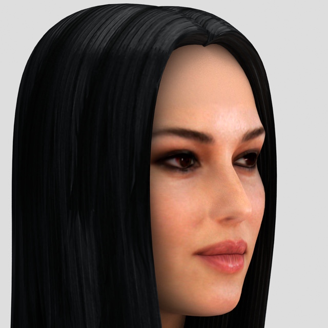 Monica Bellucci hair 3D model_2