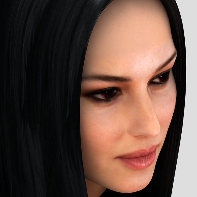 Monica Bellucci hair 3D model_6