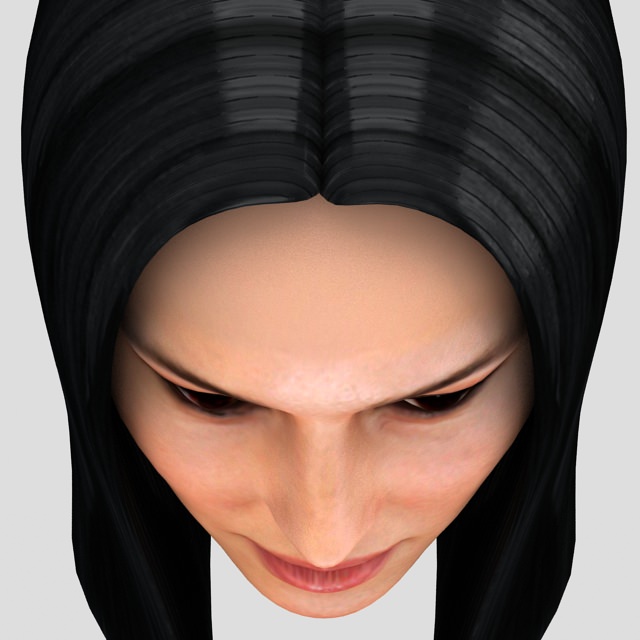 Monica Bellucci hair 3D model_3