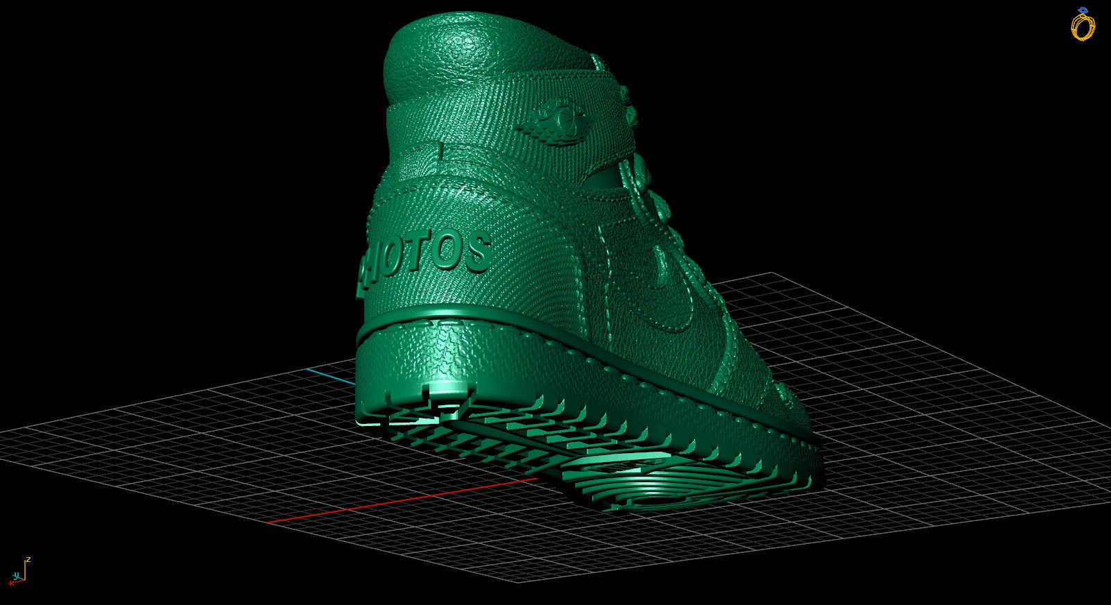 Jordan 1 Retro High Satin Black Toe 3D print model_23