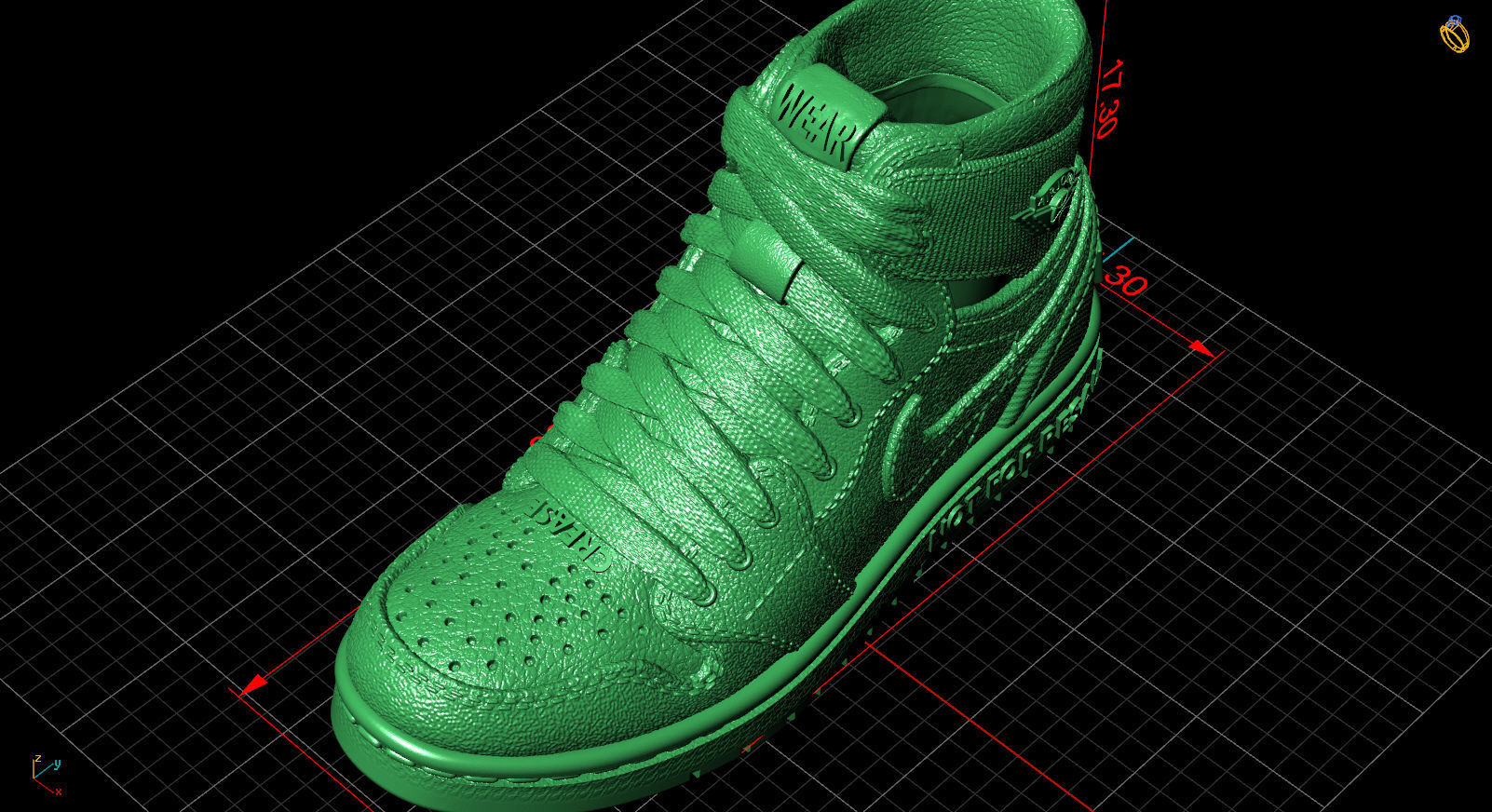 Jordan 1 Retro High Satin Black Toe 3D print model_11