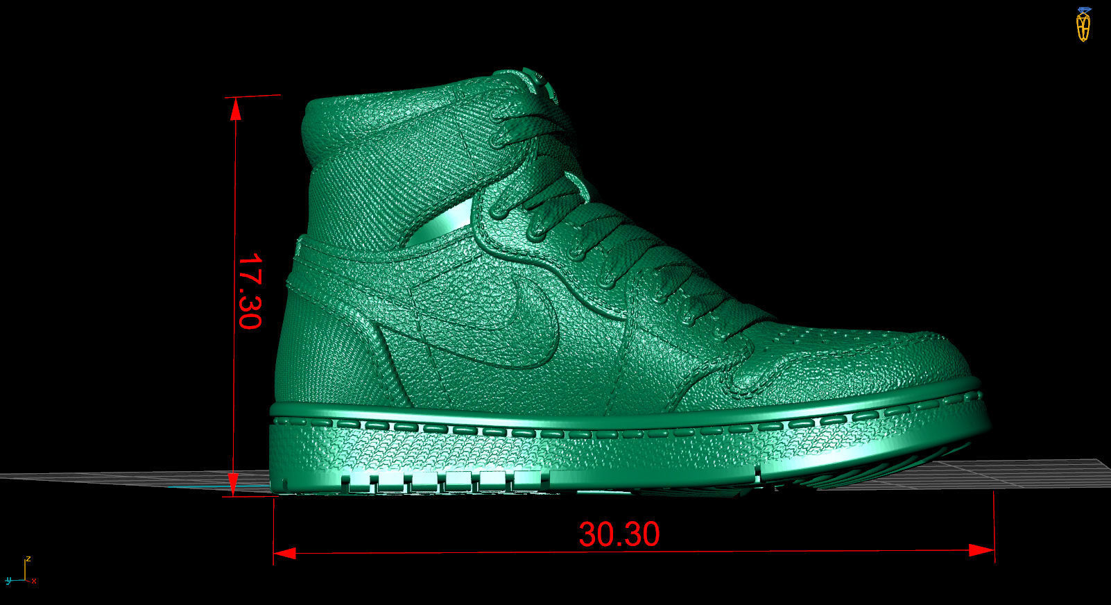 Jordan 1 Retro High Satin Black Toe 3D print model_6