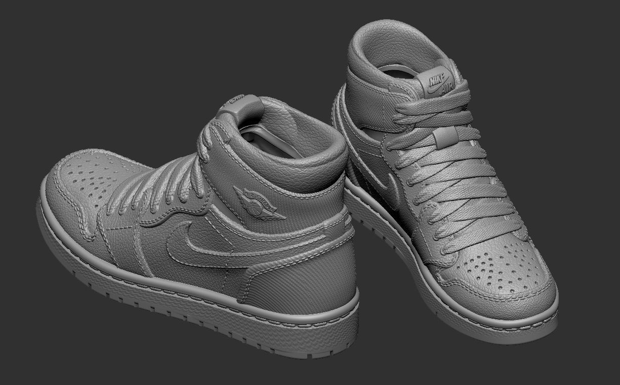 Jordan 1 Retro High Satin Black Toe 3D print model_1