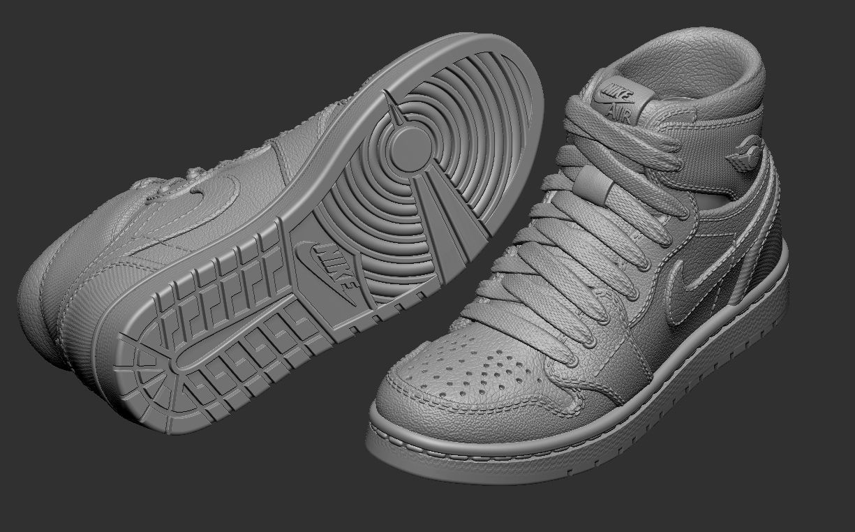 Jordan 1 Retro High Satin Black Toe 3D print model_8