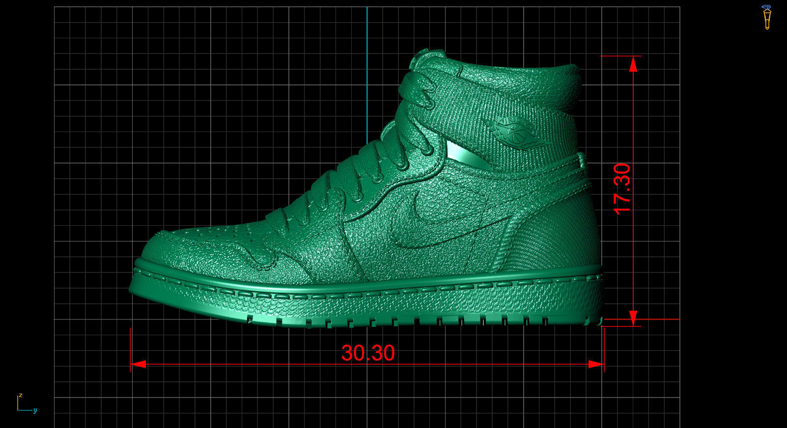 Jordan 1 Retro High Satin Black Toe 3D print model_20