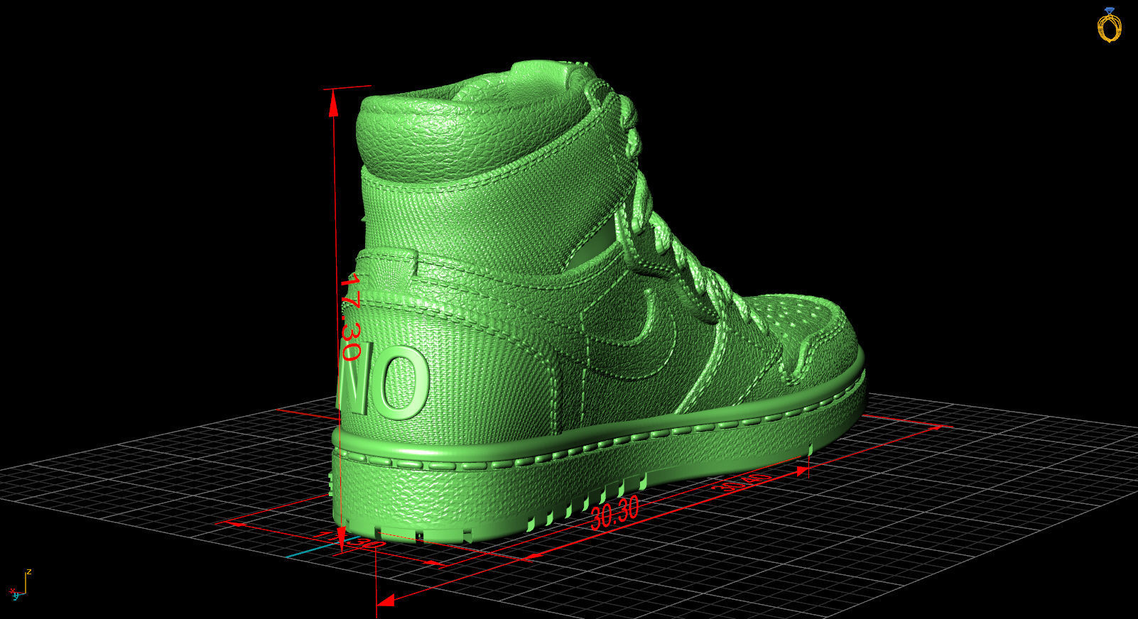 Jordan 1 Retro High Satin Black Toe 3D print model_14