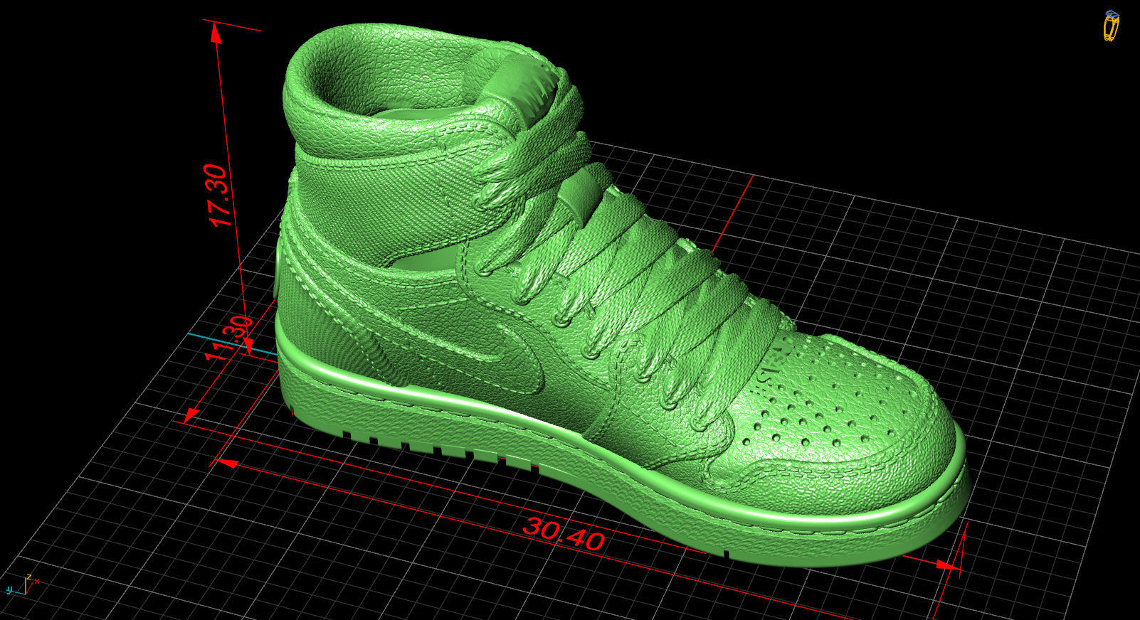 Jordan 1 Retro High Satin Black Toe 3D print model_17