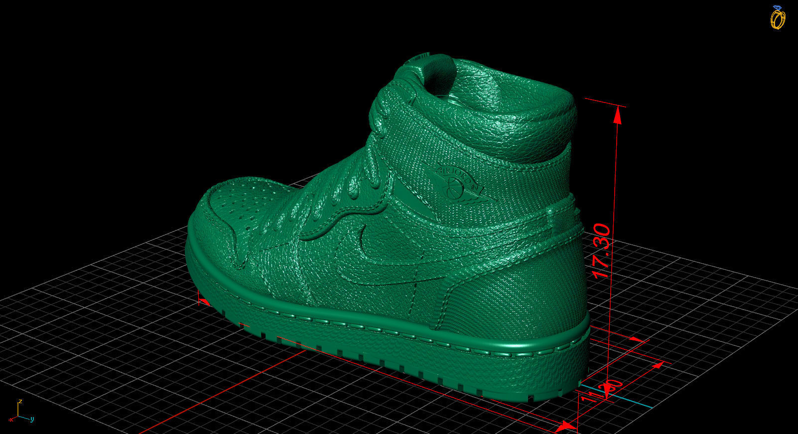 Jordan 1 Retro High Satin Black Toe 3D print model_19