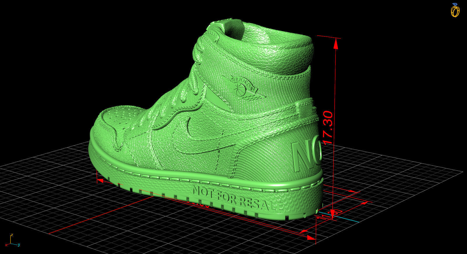 Jordan 1 Retro High Satin Black Toe 3D print model_15