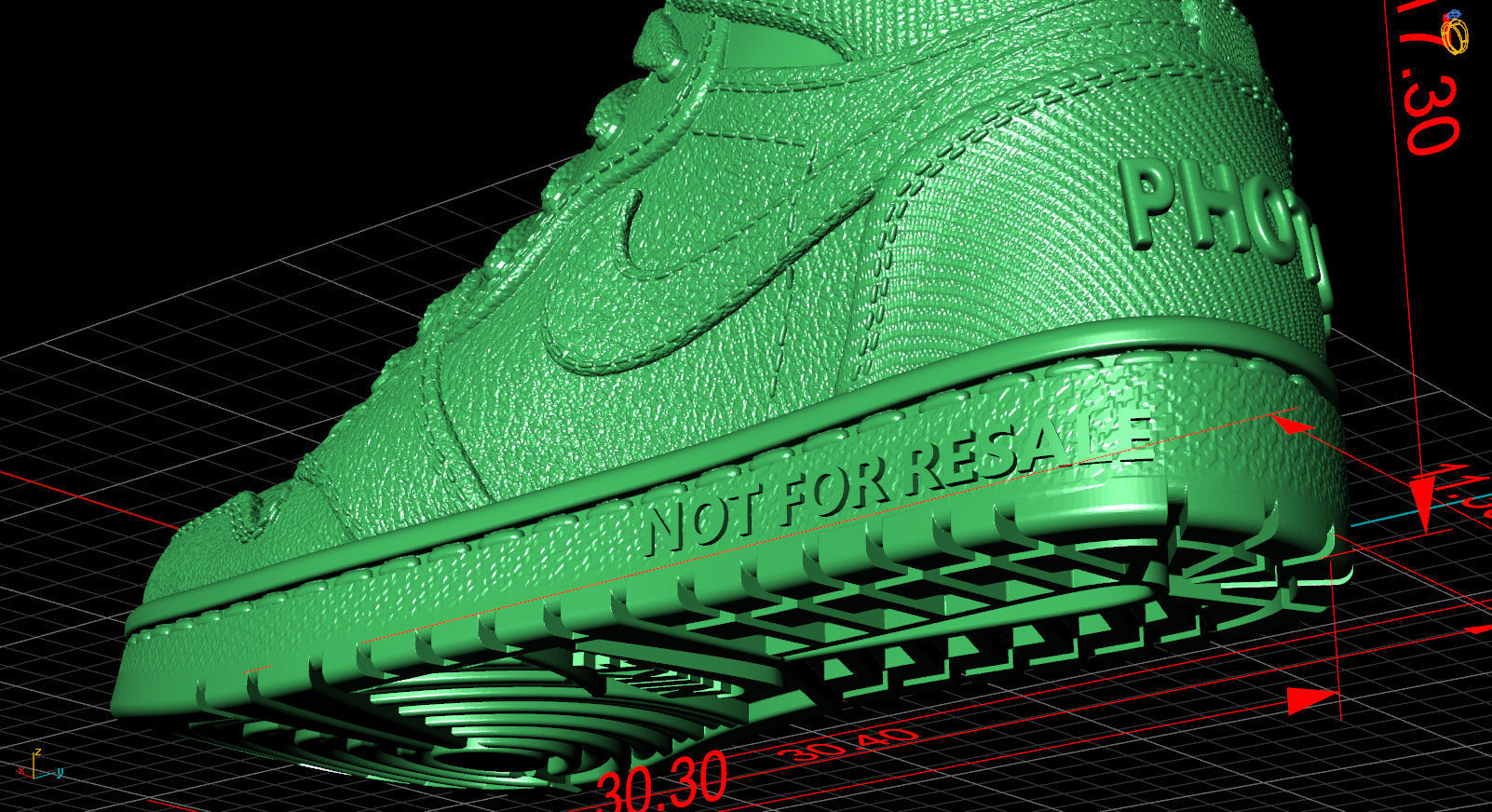 Jordan 1 Retro High Satin Black Toe 3D print model_7