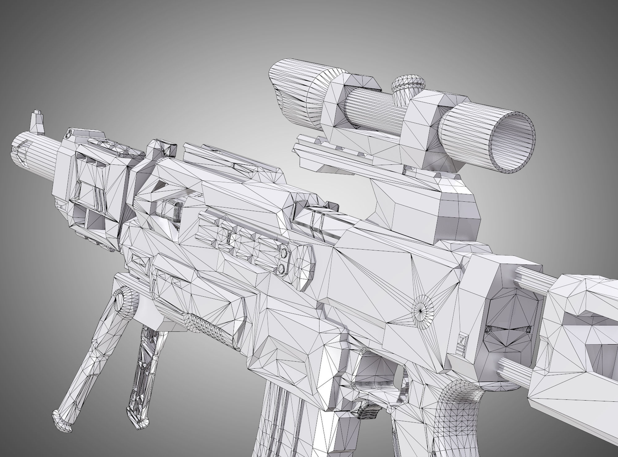 SciFi Rifle AAA FPS PBR Game Ready Weapon Asset Low-poly 3D model_13