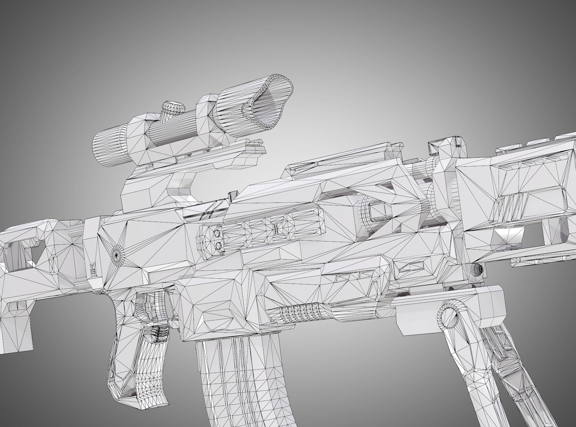 SciFi Rifle AAA FPS PBR Game Ready Weapon Asset Low-poly 3D model_12