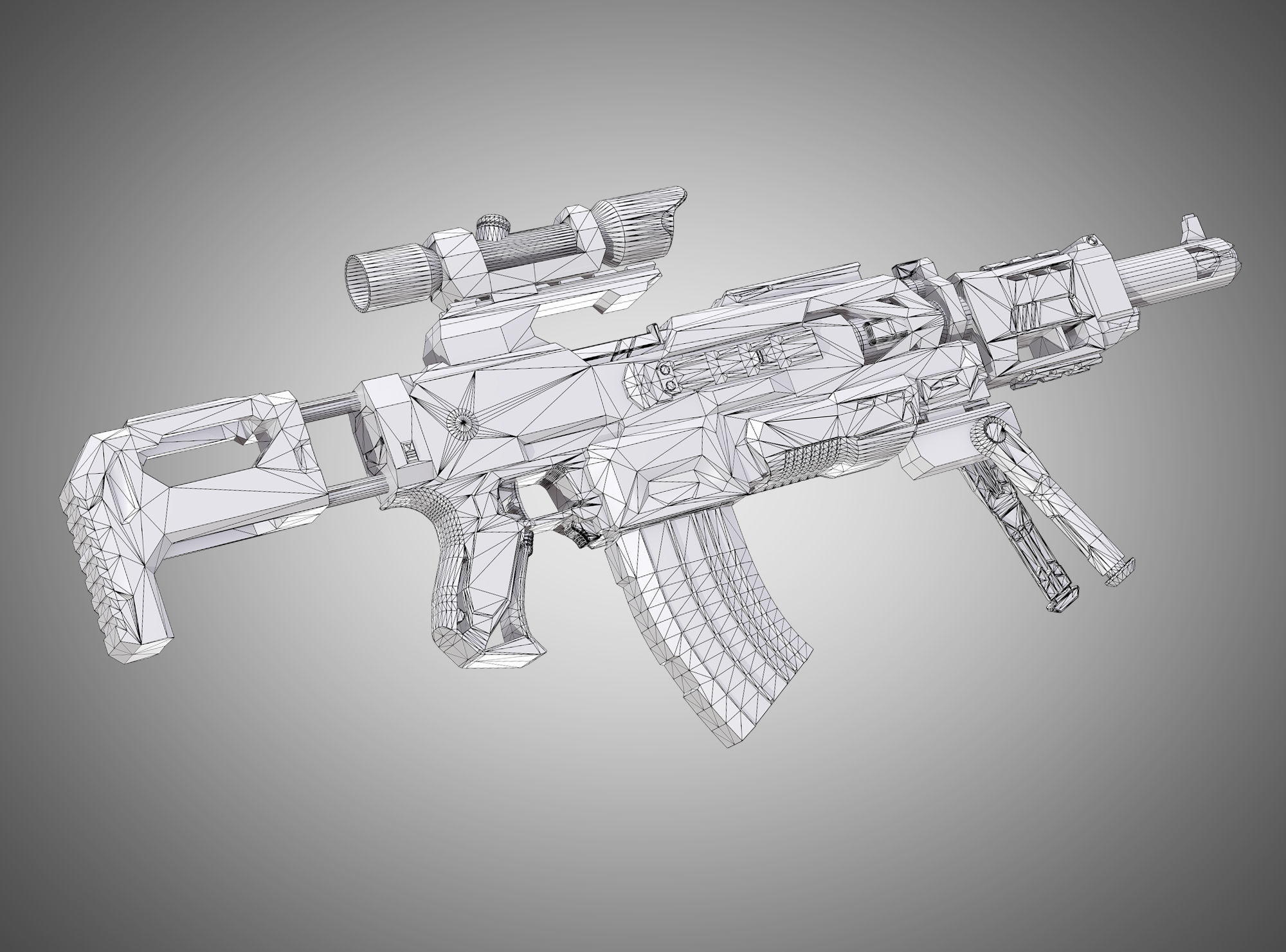 SciFi Rifle AAA FPS PBR Game Ready Weapon Asset Low-poly 3D model_10