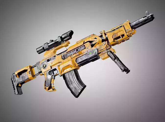 SciFi Rifle AAA FPS PBR Game Ready Weapon Asset