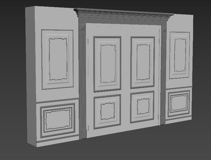 Wall and door Design Classic Styles 3D model_3