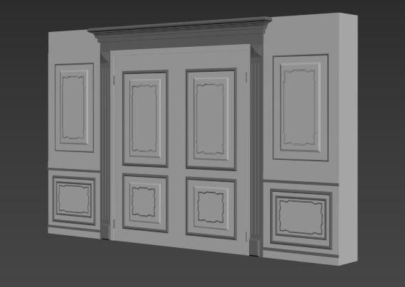Wall and door Design Classic Styles 3D model_2