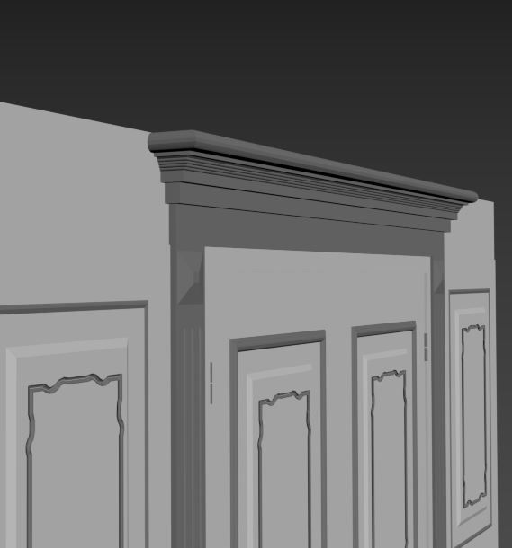 Wall and door Design Classic Styles 3D model_5