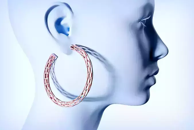 Futuristic Voronoi earrings 3D print model