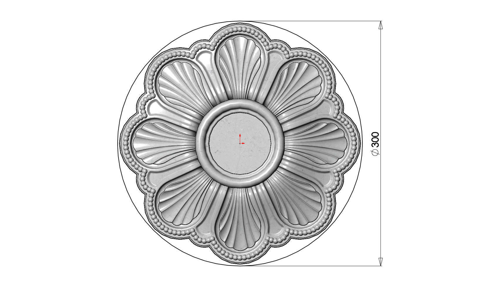 Rosette plaster molding N01 3D print model_6