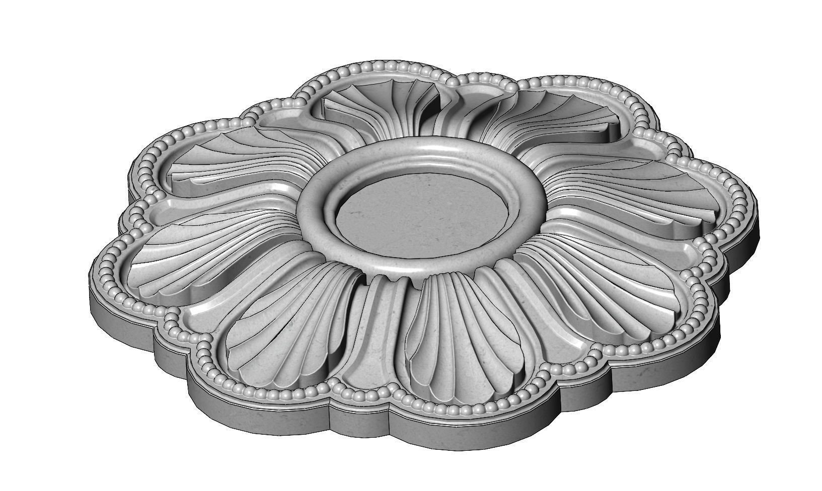 Rosette plaster molding N01 3D print model_5