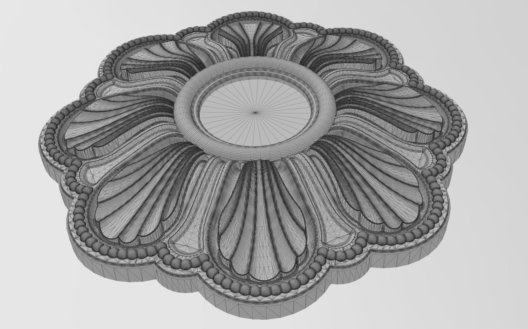 Rosette plaster molding N01 3D print model_13