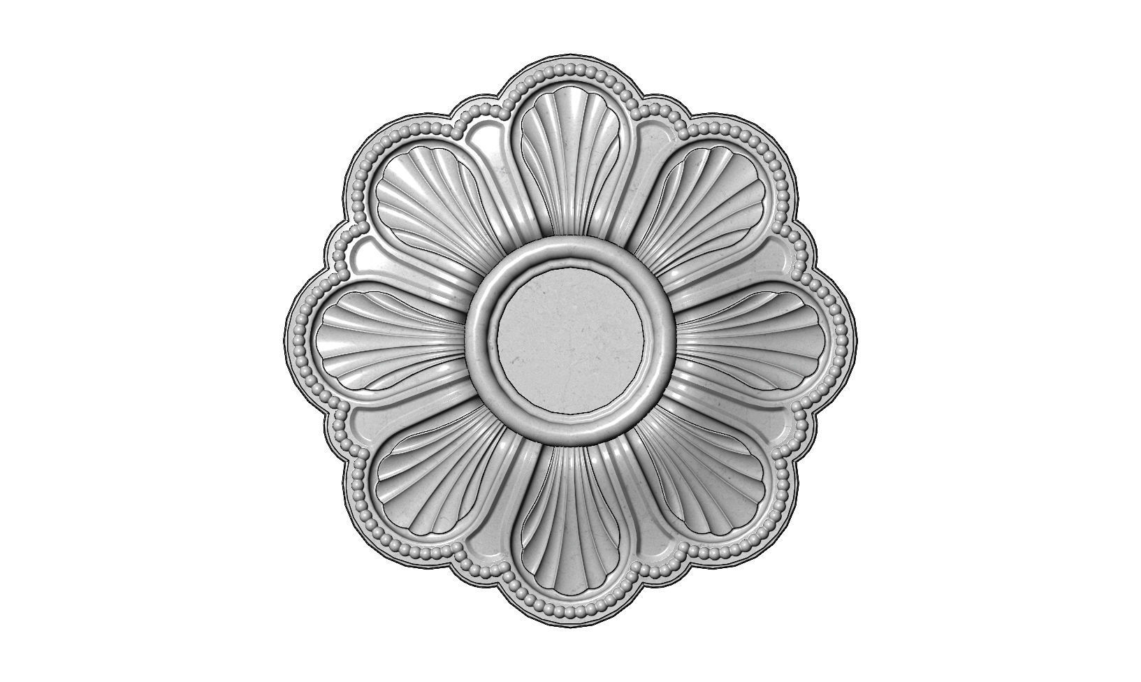 Rosette plaster molding N01 3D print model_2