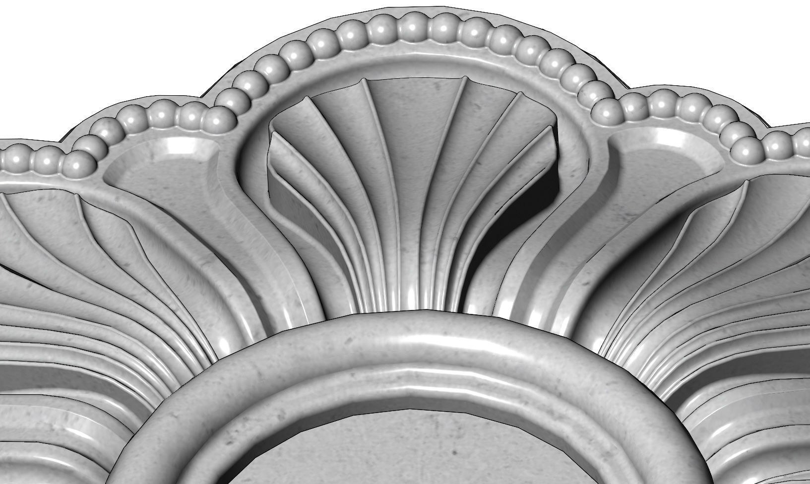 Rosette plaster molding N01 3D print model_12