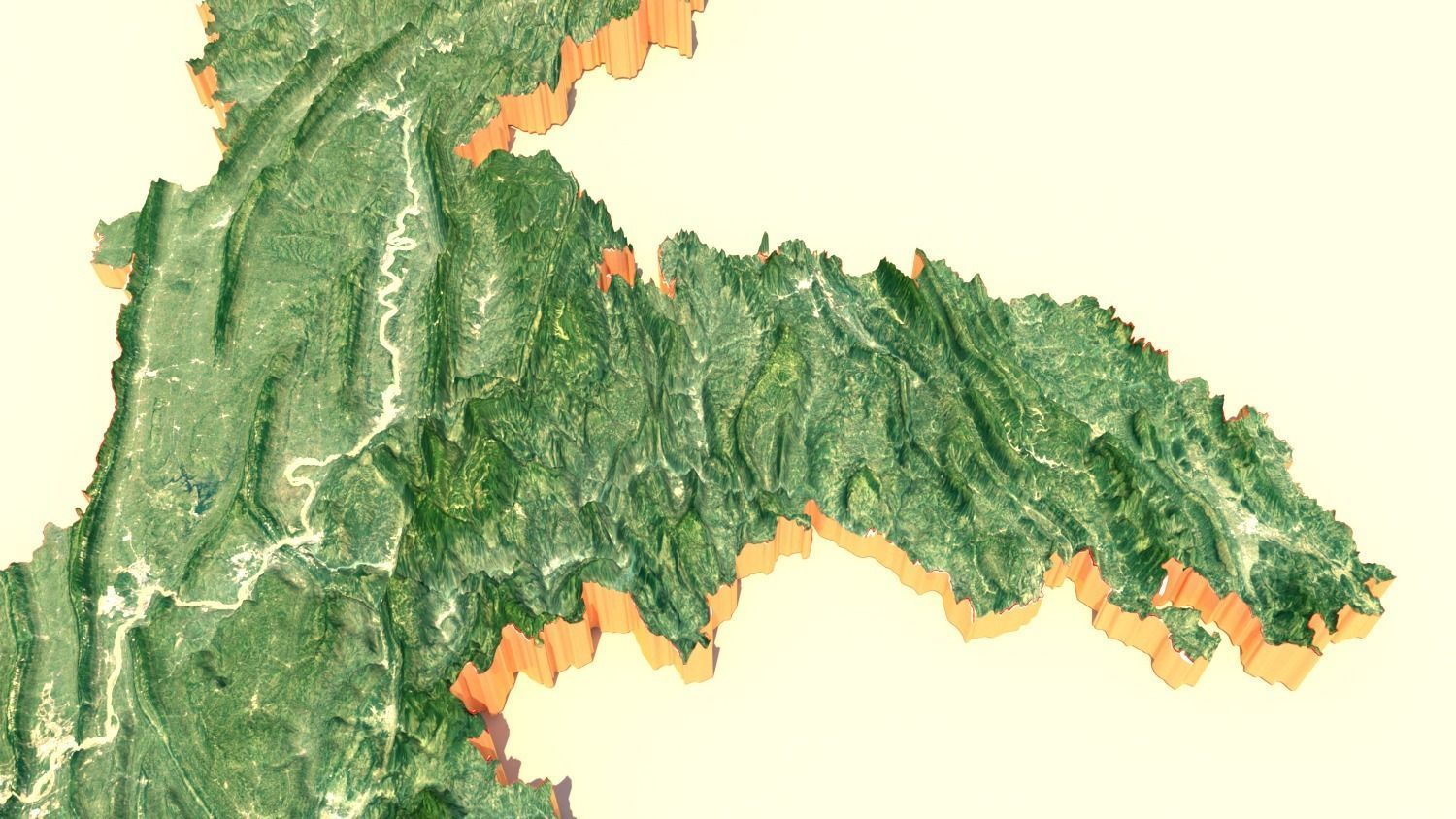 CHONGQING CITY  Terrian Topography Digital Elevation SKP MAX 3D model_12