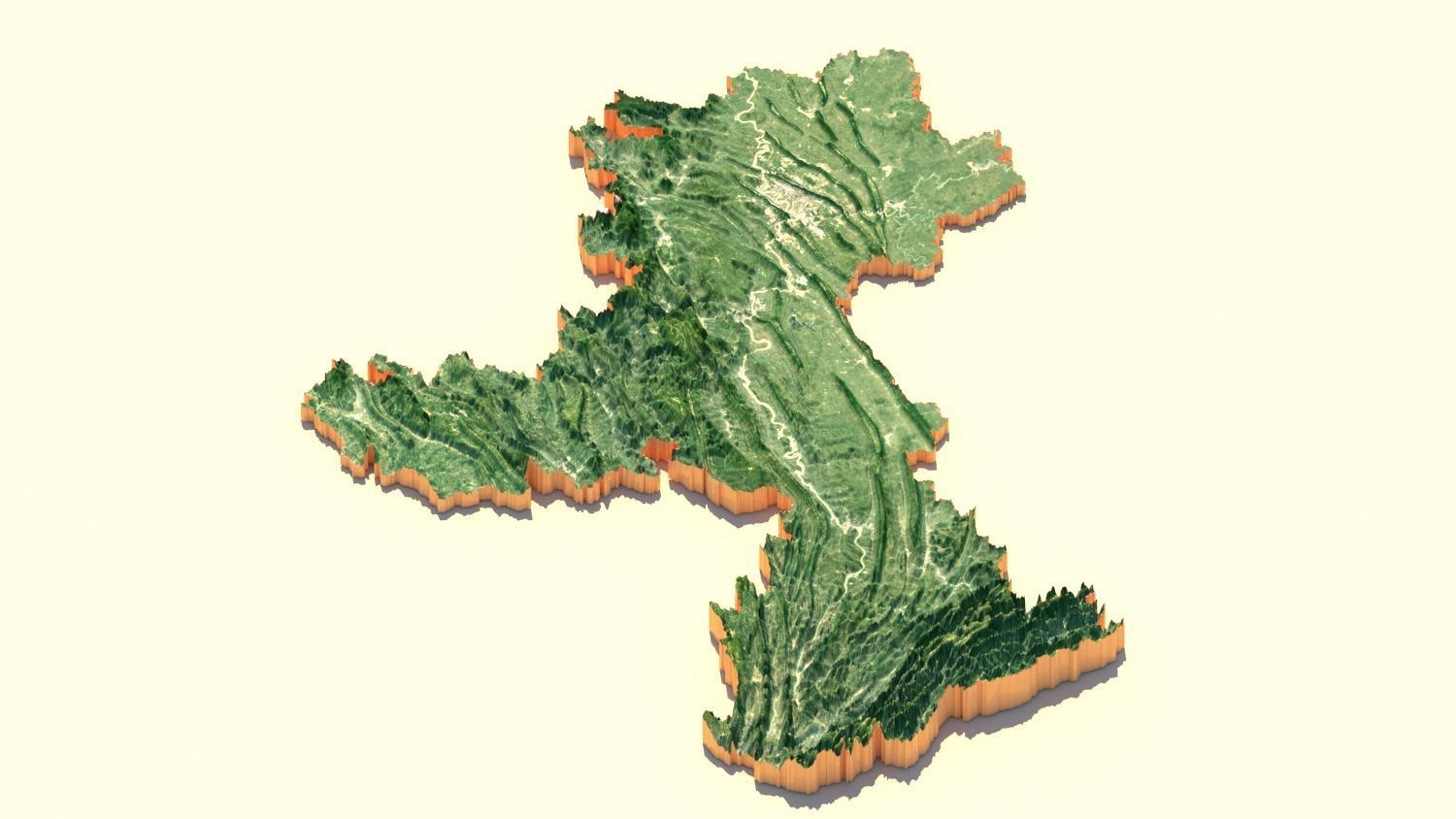 CHONGQING CITY  Terrian Topography Digital Elevation SKP MAX 3D model_4