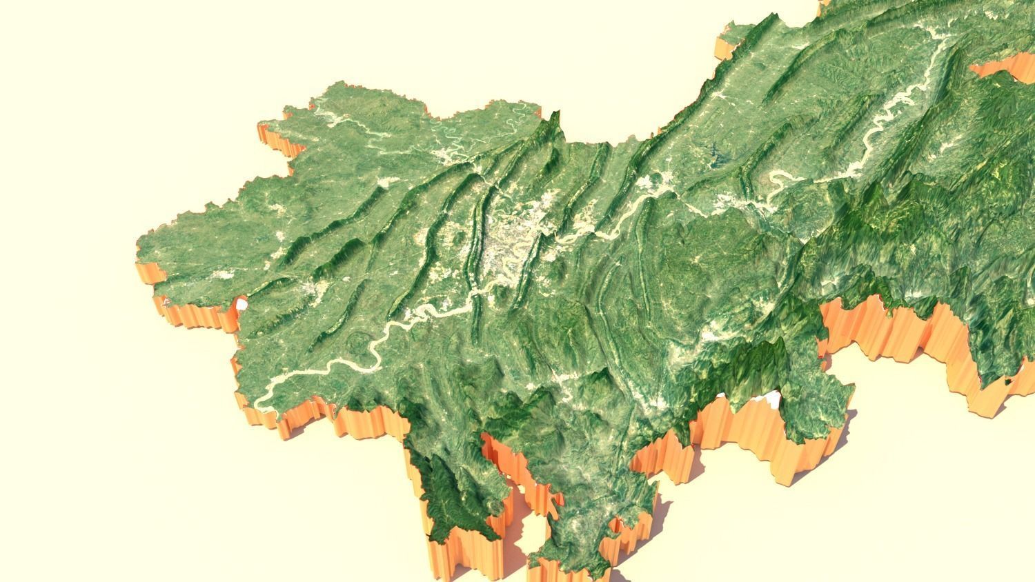 CHONGQING CITY  Terrian Topography Digital Elevation SKP MAX 3D model_14