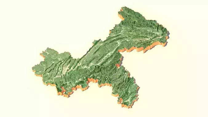 CHONGQING CITY  Terrian Topography Digital Elevation SKP MAX 3D model