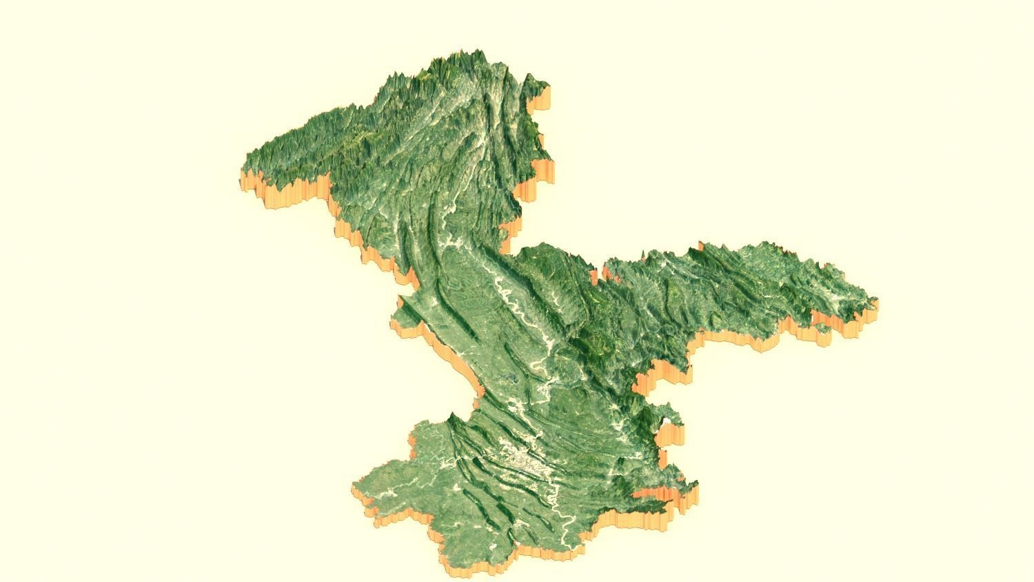 CHONGQING CITY  Terrian Topography Digital Elevation SKP MAX 3D model_2