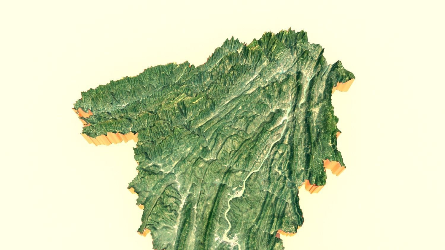 CHONGQING CITY  Terrian Topography Digital Elevation SKP MAX 3D model_10