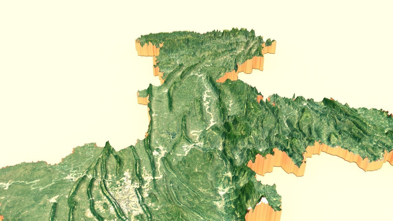 CHONGQING CITY  Terrian Topography Digital Elevation SKP MAX 3D model_8