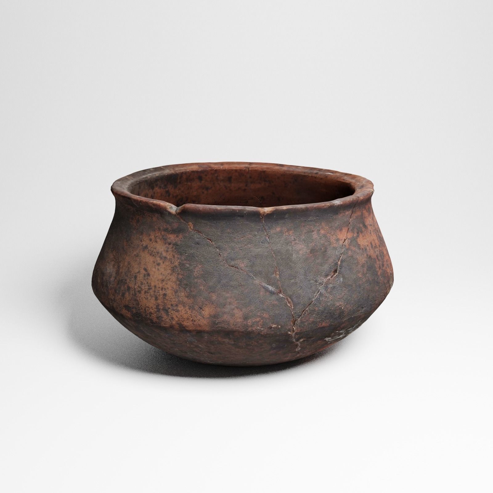 Ancient African ceramics bowl 3d scan 3D model_16