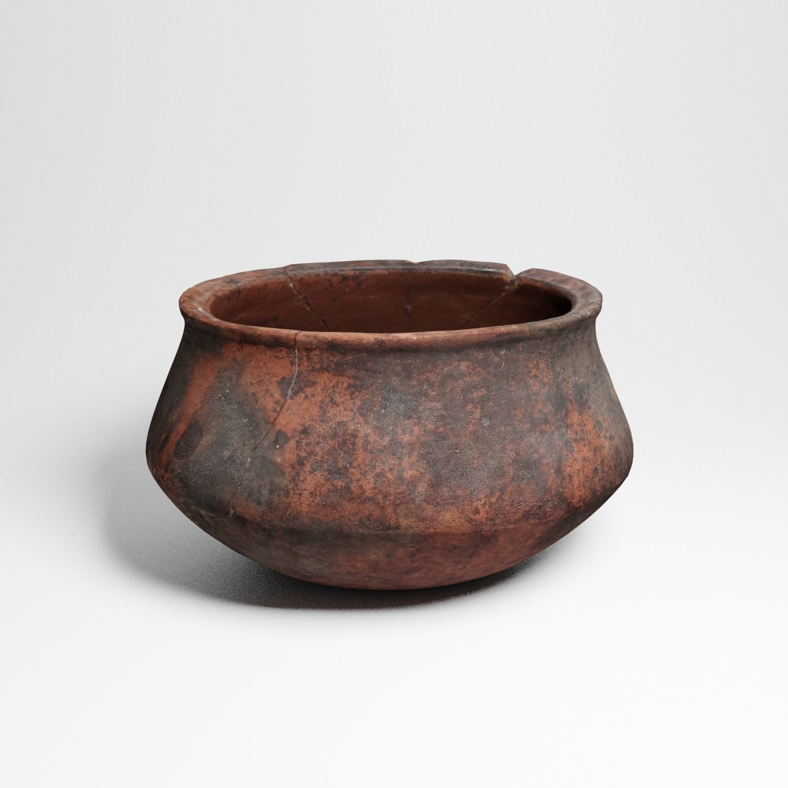 Ancient African ceramics bowl 3d scan 3D model_5