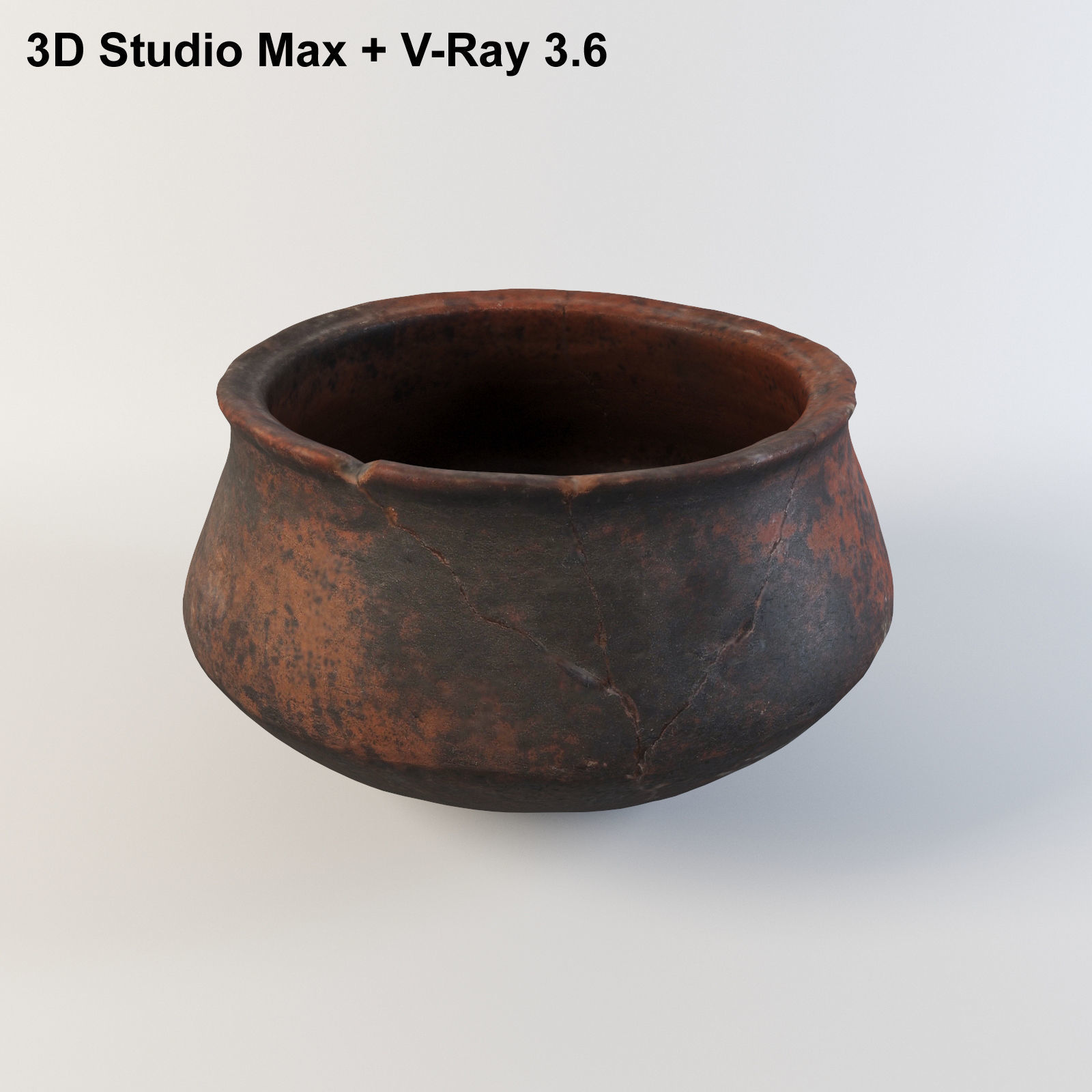 Ancient African ceramics bowl 3d scan 3D model_1
