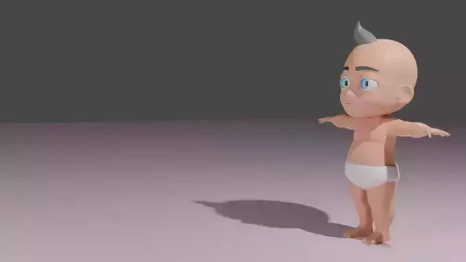 baby model cartoon in diaper