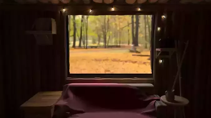 Autumn outside the window