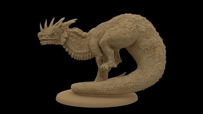 Drake 3D print model statue of dragon 3D print model