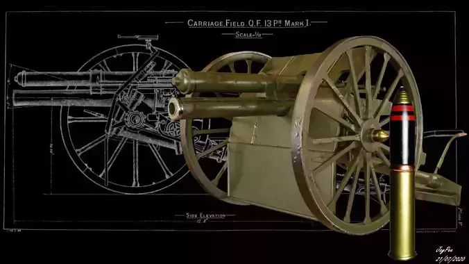QF13 Pounder gun