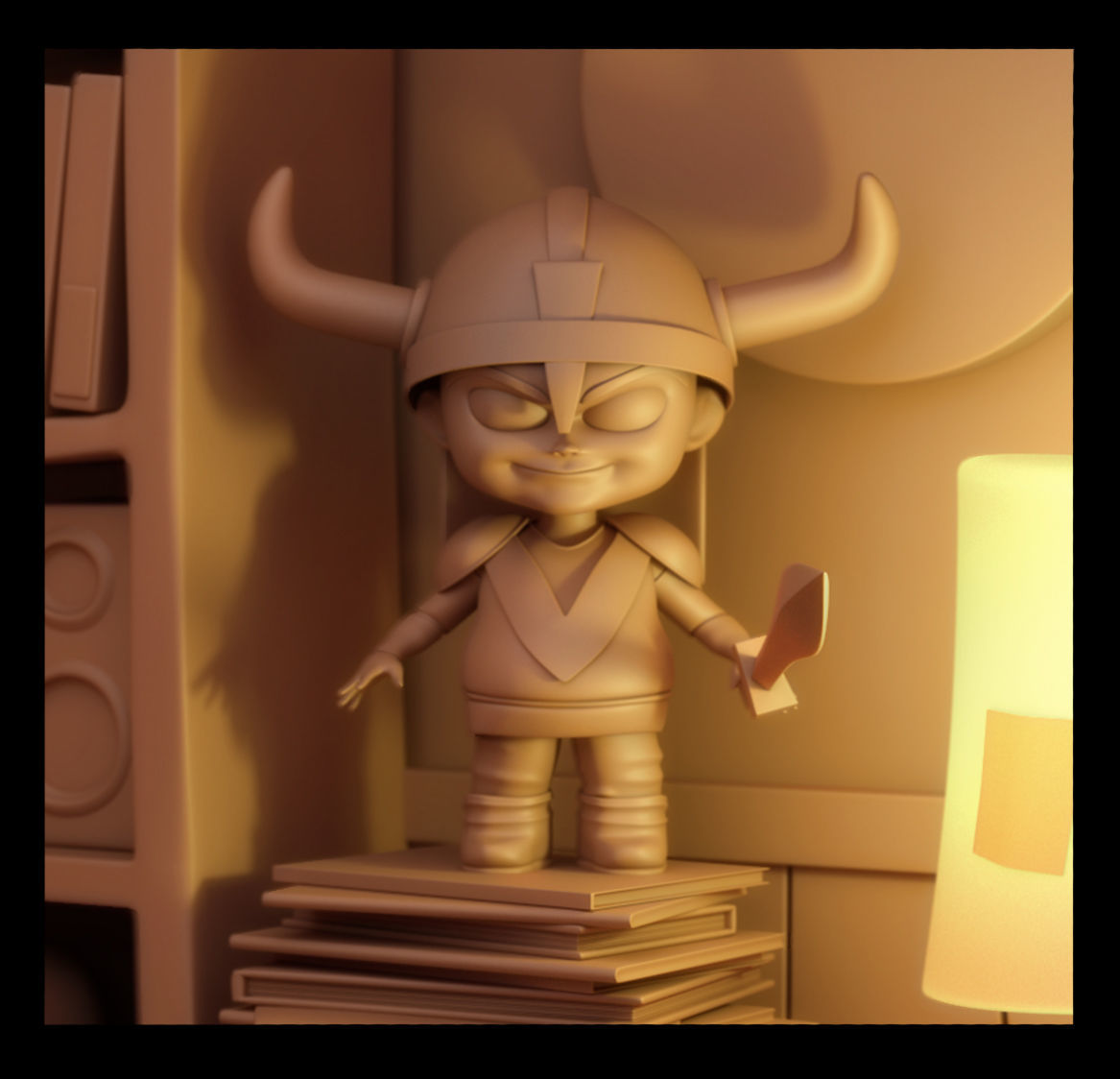 Cartoon bookshelf 3D model_6