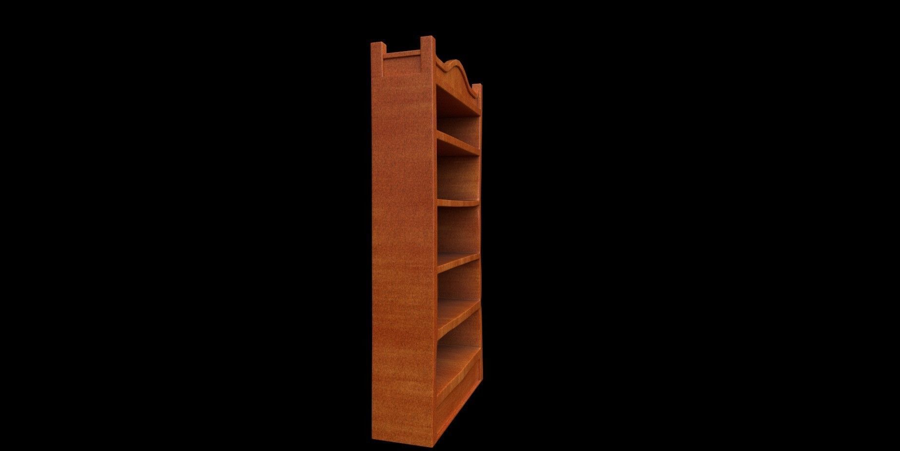 Cartoon bookshelf 3D model_3