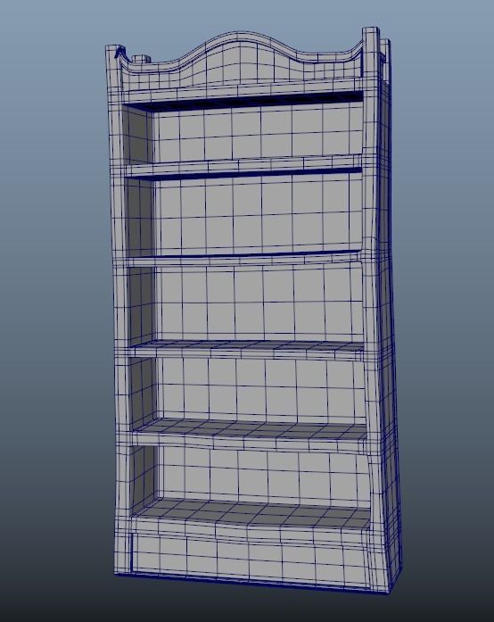 Cartoon bookshelf 3D model_5