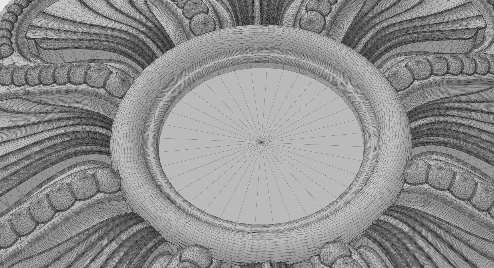 Rosette plaster molding N02 3D print model_14