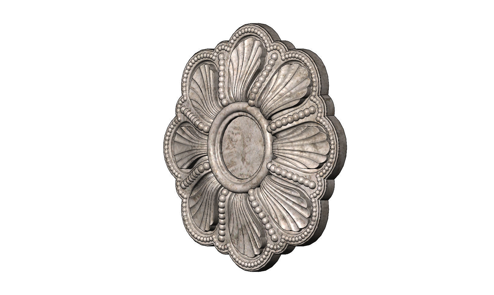 Rosette plaster molding N02 3D print model_4