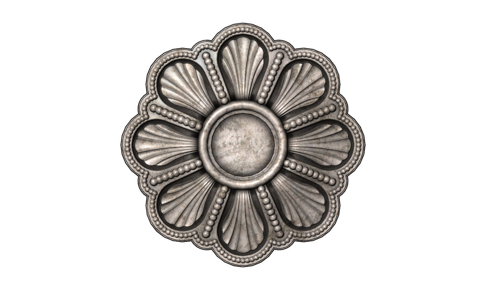 Rosette plaster molding N02 3D print model_2