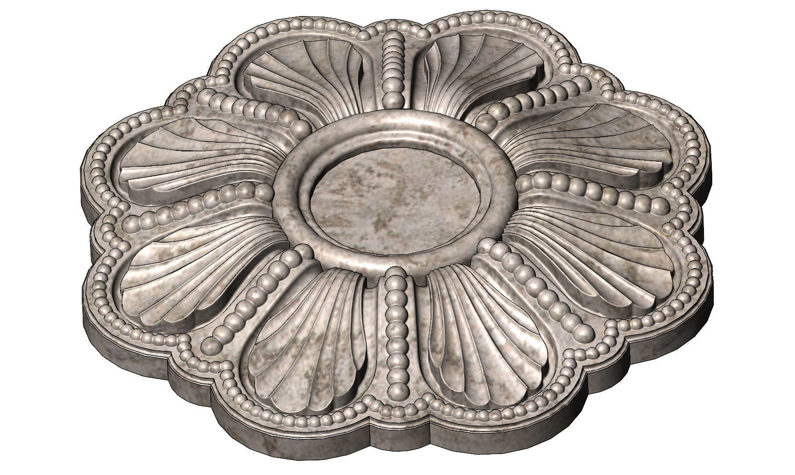 Rosette plaster molding N02 3D print model_7